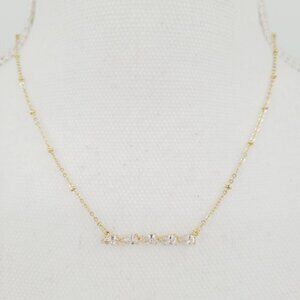 Express Cubic Zirconia Bar Pendant Necklace